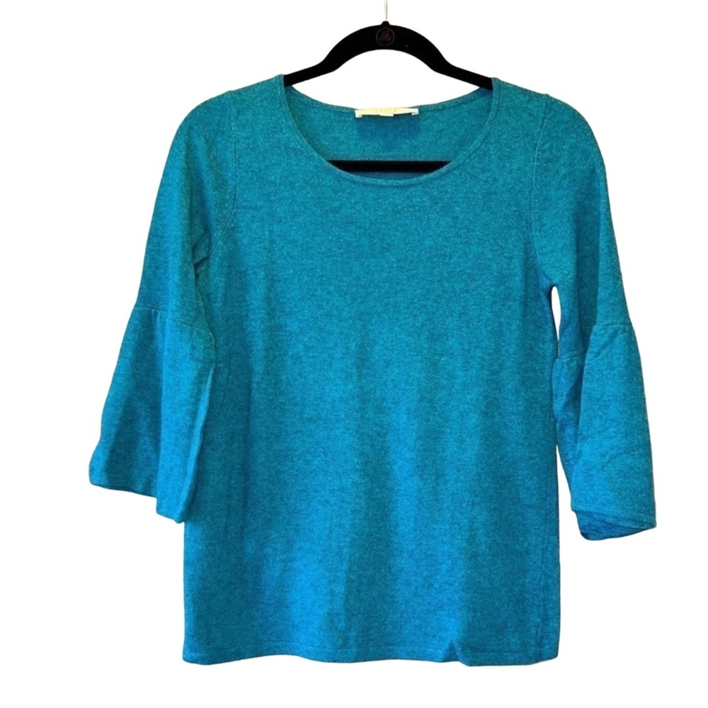 Ann Taylor LOFT Teal Bell Sleeve Knit Top - Size XS
